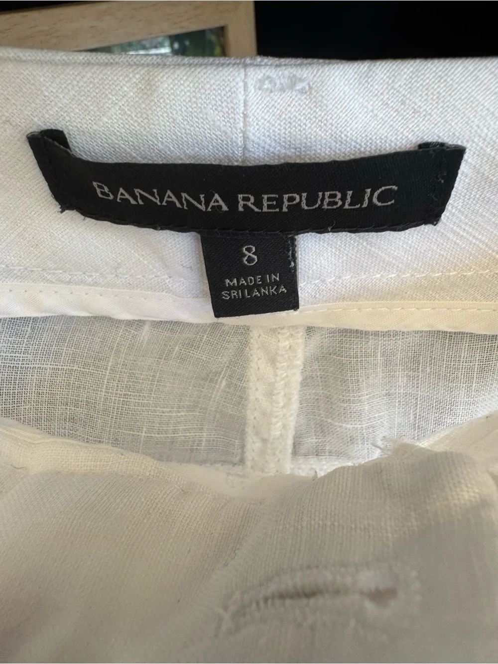 Banana Republic White Wide-Leg Linen Pants